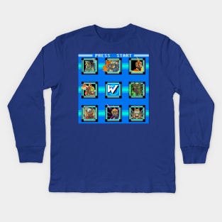 Mega Man II - Stage Select Kids Long Sleeve T-Shirt